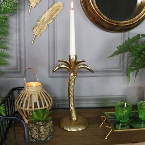 melody maison gold metal palm tree candle holder metallic gold