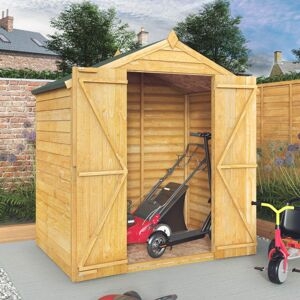 mercia 4 x 6ft overlap apex windowless wooden shed brown