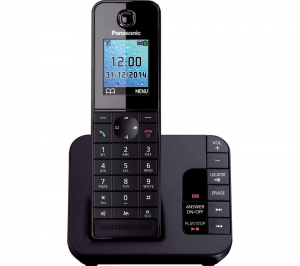 panasonic kx-tg8181eb cordless phone with answering machine, black