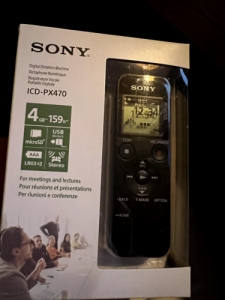 sony icd-px470 dictaphone internal memory & flash card black